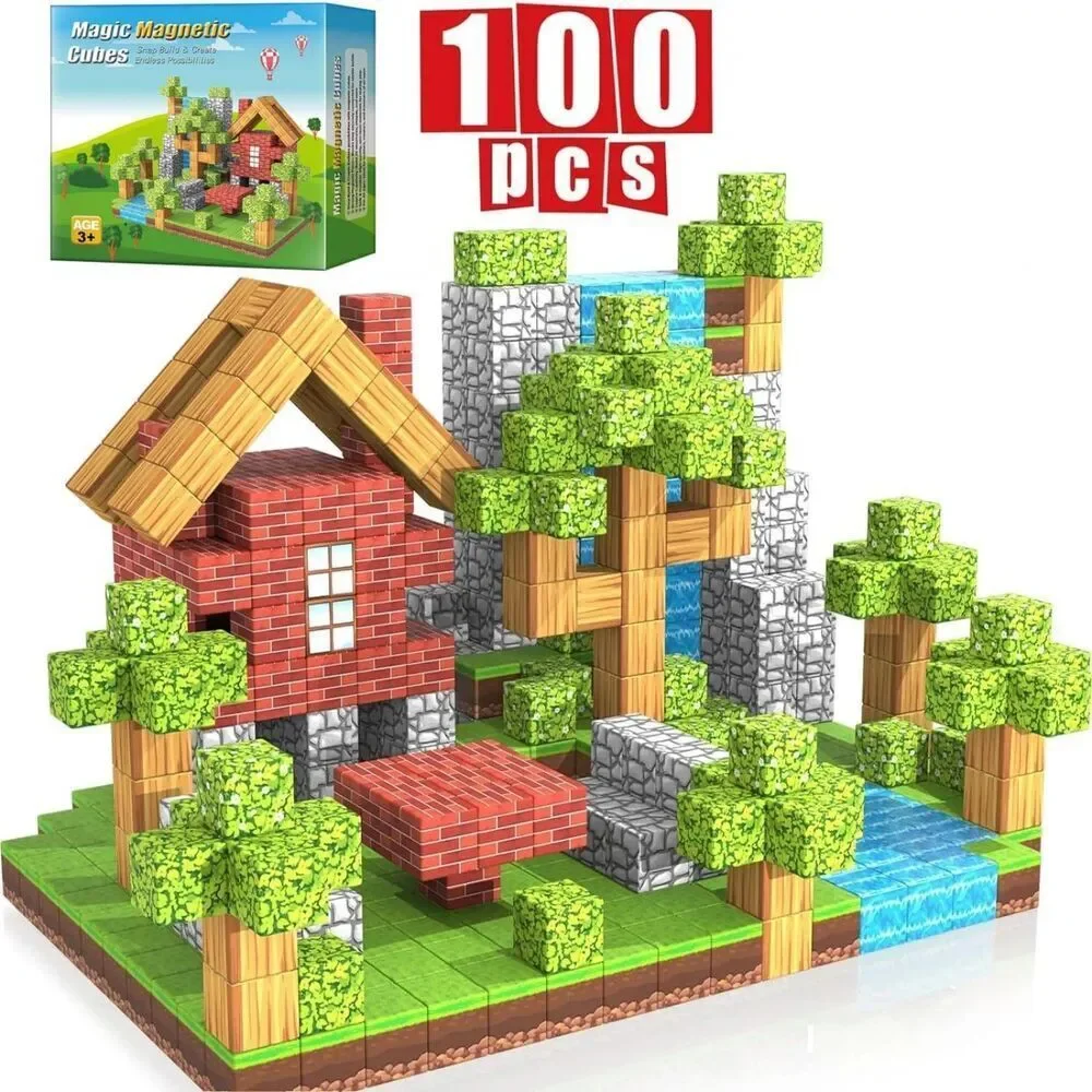 Magnetic Blocks 100pcs Building Cubes 2cm Construction Toys Boys Girls Ages 3 10